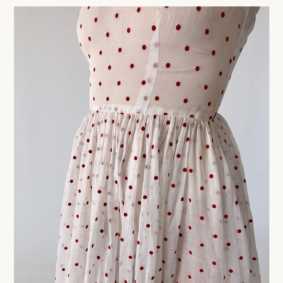 Eveliina Vintage 1950s Polka Dot sheer dress XS - Picture 5 of 11